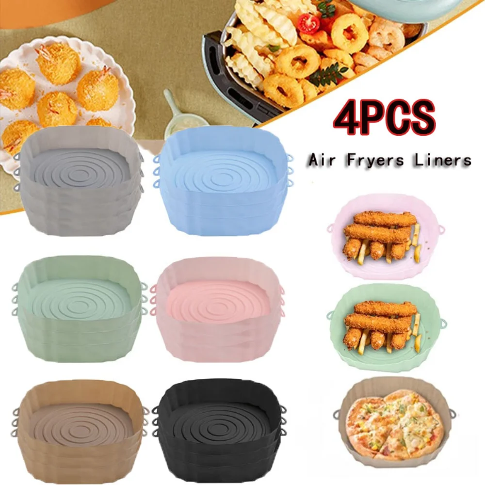 Silicone Tray For Air Fryer Oven Baking Tray With Handle Fried Chicken Pizza Mat Without Oil Silicone Pot Airfryer Accessories
Silicone Tray For Air Fryer Oven Baking Tray With Handle Fried Chicken Pizza Mat Without Oil Silicone Pot Airfryer Accessories