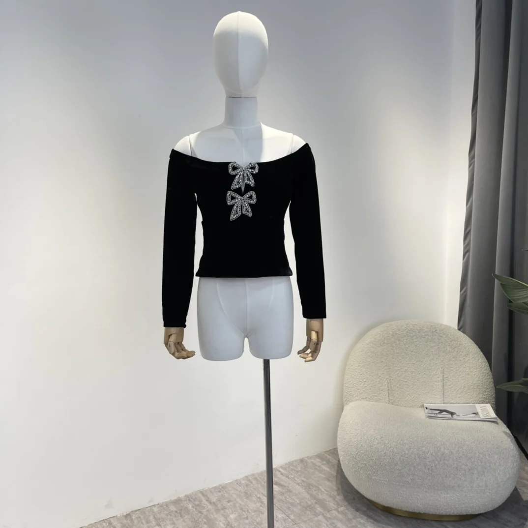 2022 Hot Sales Autumn Ladies Elegant High Quality Bows Appliques Long Sleeve Slash Neck Tops for Women
2022 Hot Sales Autumn Ladies Elegant High Quality Bows Appliques Long Sleeve Slash Neck Tops for Women