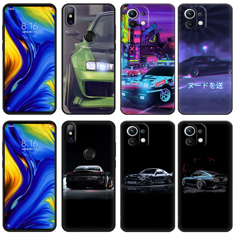 

Чехол для телефона JDM с изображением спортивных автомобилей для Xiaomi Mi 12, 11, A2, 6, X Lite, NE, 11i, 11T, 10T, POCO X3, X4, NFC, GT, F3, M3, M4 S Pro, цвет черный, мягкий