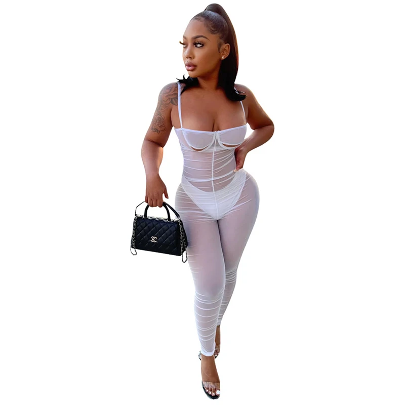 Skinny Jumpsuit Women Bodysuit Spaghetti Strap Rompers Summer New Fashion Sexy See Through Sexy Clubwear Outfits Jumpsuits 2022
Skinny Jumpsuit Women Bodysuit Spaghetti Strap Rompers Summer New Fashion Sexy See Through Sexy Clubwear Outfits Jumpsuits 2022