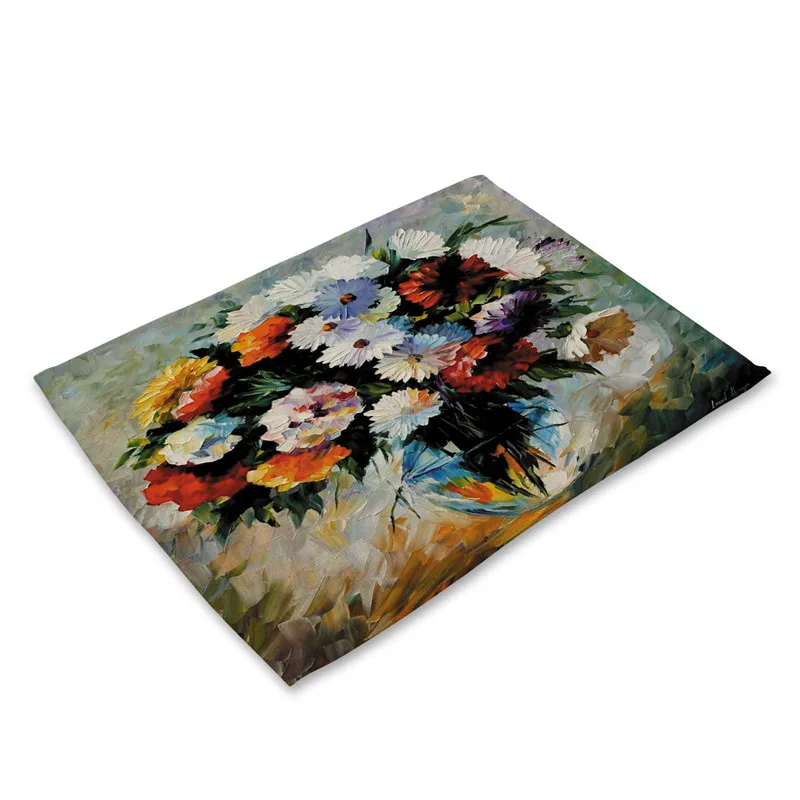 Oil Painting Flower Placemat for Dining Table Rose Flowers Coaster Creative Printed Heat-resistant Kitchen Dining Accessories
Oil Painting Flower Placemat for Dining Table Rose Flowers Coaster Creative Printed Heat-resistant Kitchen Dining Accessories