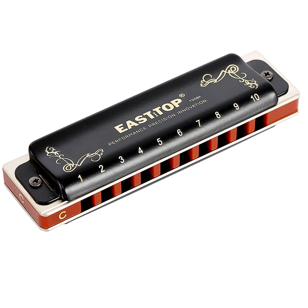 East Top Diatonic Harmonica Easttop T008K 10 Hole Blues Harp Mouth Organ Key C Low F Black Brass Cover Phosphor Bronze Reed Reed
East Top Diatonic Harmonica Easttop T008K 10 Hole Blues Harp Mouth Organ Key C Low F Black Brass Cover Phosphor Bronze Reed Reed