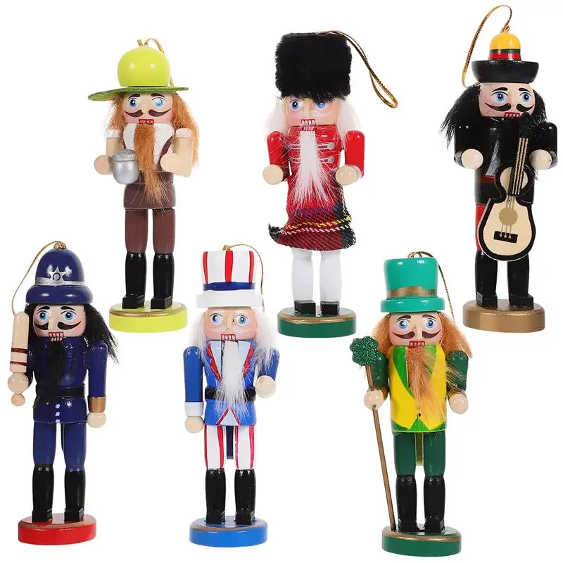 6pcs Nutcracker Desktop Decoration Xmas Nutcracker Pendant Nutcracker Wood Craft
6pcs Nutcracker Desktop Decoration Xmas Nutcracker Pendant Nutcracker Wood Craft