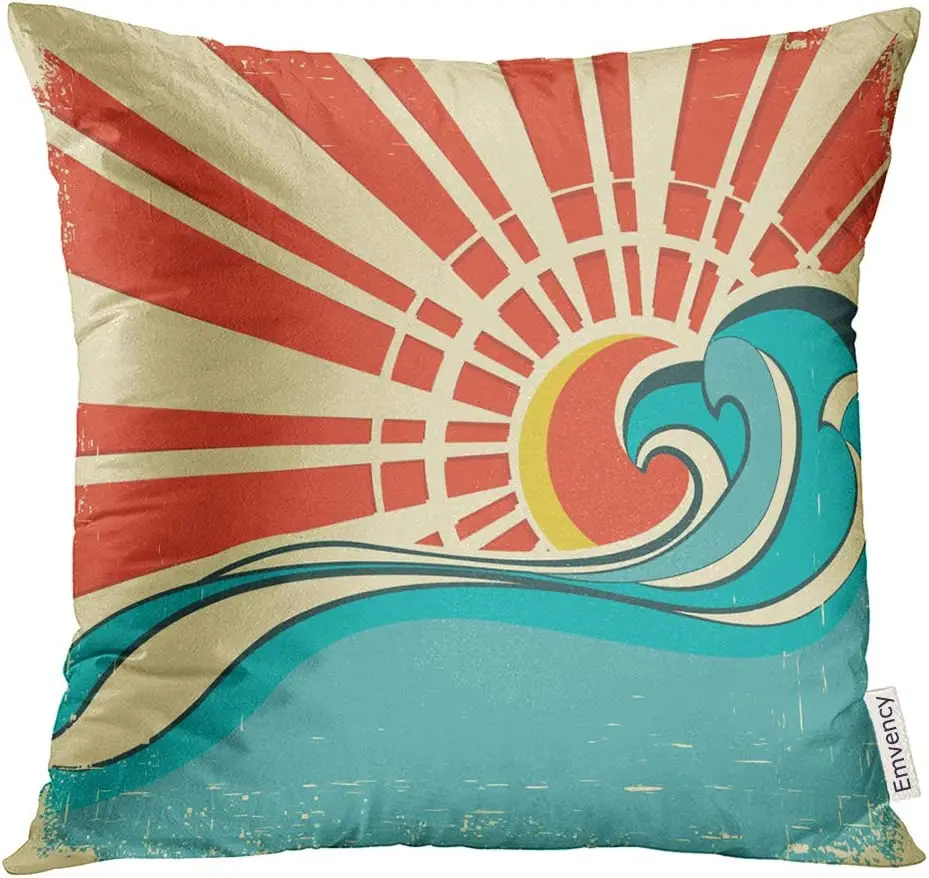 Декоративный чехол с синими морскими волнами, 18x18 дюймов 
Декоративный чехол с синими морскими волнами, 18x18 дюймов