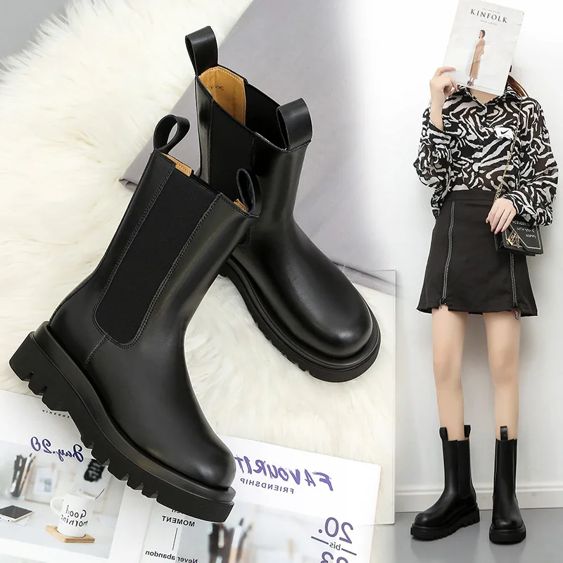 Women's Martin Boots Autumn Winter Short Boots Thick Platform Chimney-Boots For Casual Shoes Chessier-Booties Female Mid Boots
Women's Martin Boots Autumn Winter Short Boots Thick Platform Chimney-Boots For Casual Shoes Chessier-Booties Female Mid Boots