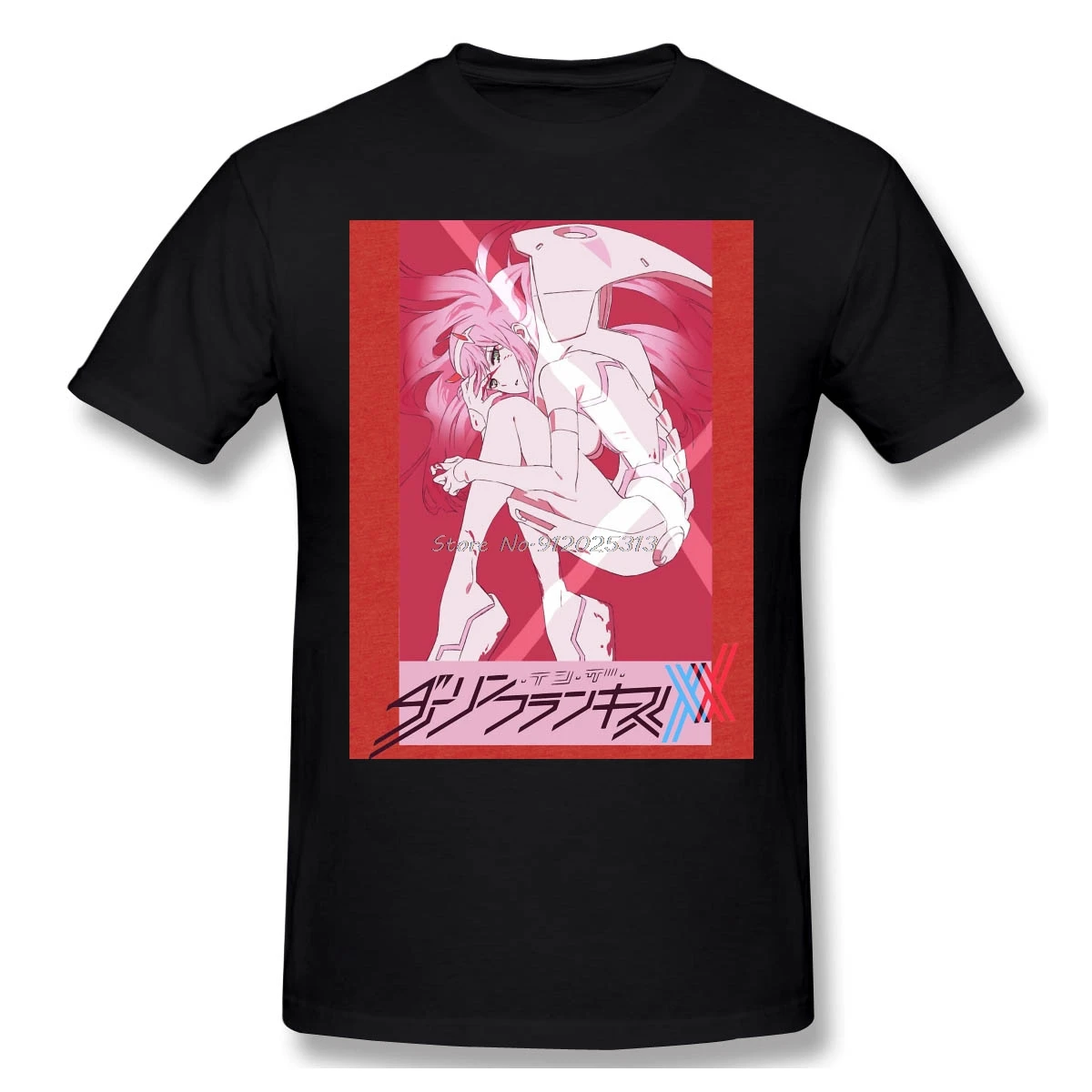 

Darling In The Franxx Tshirt New Anime T-Shirt Zero Two Zero Darling In The FranXX Vaporwave Waifu Anime Cotton Tees Men