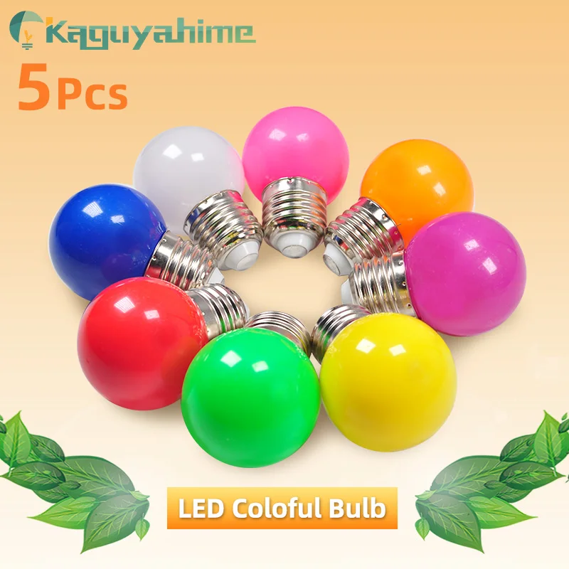 

Kaguyahime 5Pcs Colorful E27 Bulb Led 3W Lamp E27 Globe Lampada AC 220V SMD 2835 RGB Flashlight G45 Led Spot Light Bomlillas