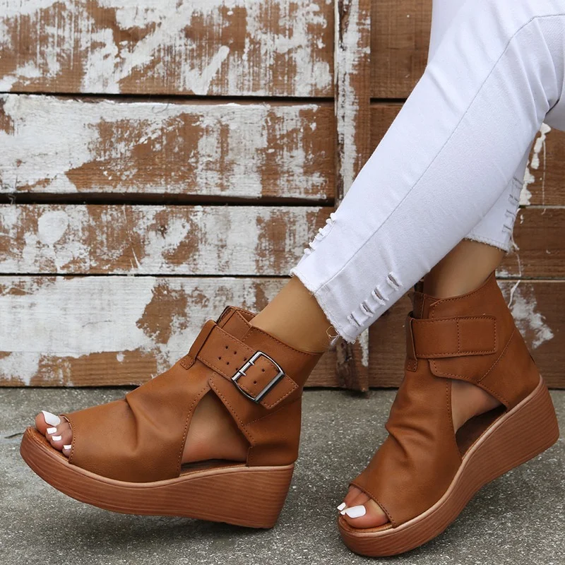 Женские ботильоны на танкетке, сандалии в римском стиле с ремешком и пряжкой, ботинки с открытым носком, обувь в простом римском стиле на пла...
Женские ботильоны на танкетке, сандалии в римском стиле с ремешком и пряжкой, ботинки с открытым носком, обувь в простом римском стиле на пла...