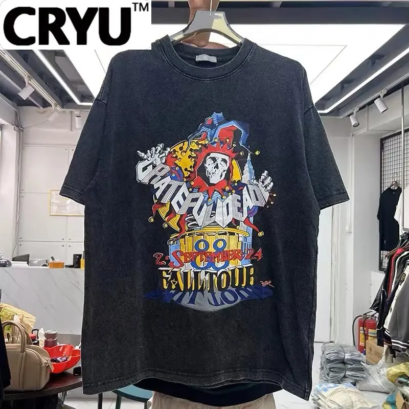 

CRYU Vintage vintage wash skull print t-shirt man