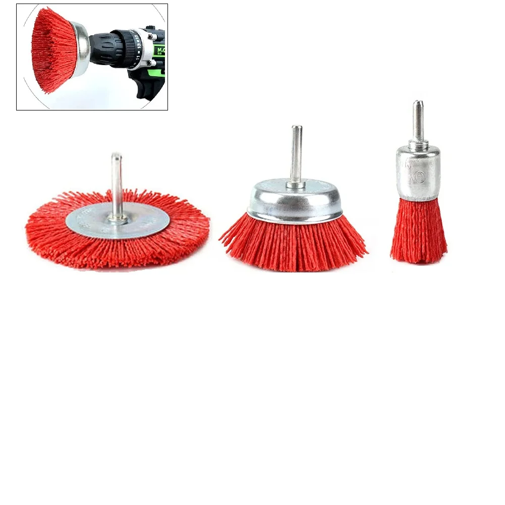 3 Pcs Nylon Wire Brush Filament Abrasive Wheel Cup Brush 25/50/75mm With 1/4 Inch Shank For Power Drill Cleaning Tools Parts
3 Pcs Nylon Wire Brush Filament Abrasive Wheel Cup Brush 25/50/75mm With 1/4 Inch Shank For Power Drill Cleaning Tools Parts