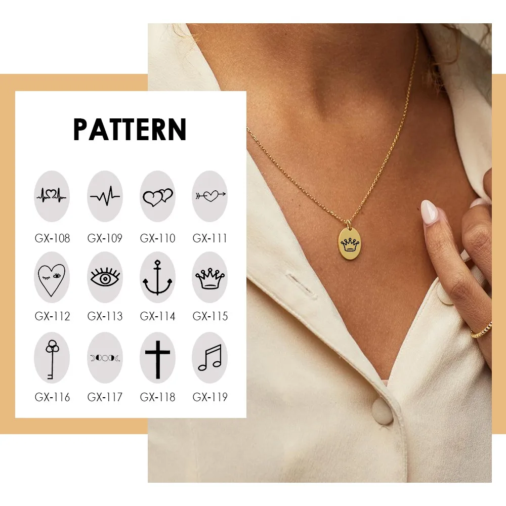 SUNIBI Engrave Crown Heart Wink Sign Lovers' Necklace Wedding 316L Stainless Steel Chain Necklace 14K Gold Choker Women Jewelry
SUNIBI Engrave Crown Heart Wink Sign Lovers' Necklace Wedding 316L Stainless Steel Chain Necklace 14K Gold Choker Women Jewelry