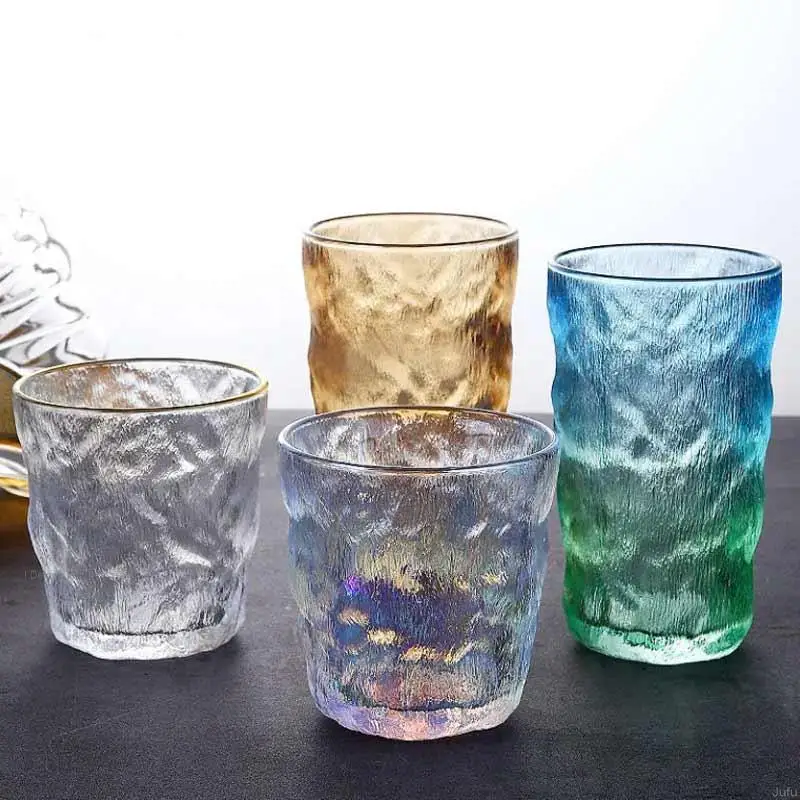 

Креативные стеклянные чашки с зернистой структурой ледника, дизайнерская цветная стеклянная Мужская чашка для завтрака, молока, чая, кофе, ...