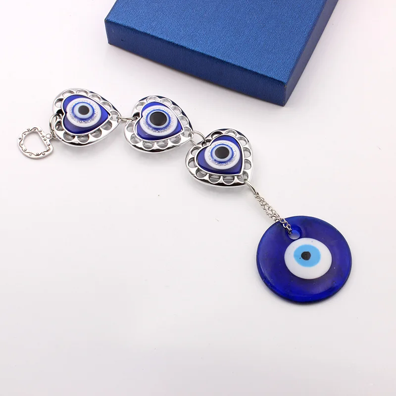 Protection Lucky Gift for Lover 3Love Heart Turkish Blue Evil Eye Hanging Decor Wind Chimes Car Home Pendant Amulets Ornament
Protection Lucky Gift for Lover 3Love Heart Turkish Blue Evil Eye Hanging Decor Wind Chimes Car Home Pendant Amulets Ornament