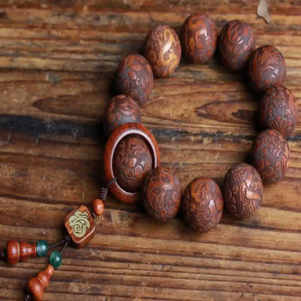 20MM Red Sandalwood Sculpture dragon Cuff Mala Lucky Bracelet Taseel Inspiration Healing Practice Seven Chakras Mental Glowing
20MM Red Sandalwood Sculpture dragon Cuff Mala Lucky Bracelet Taseel Inspiration Healing Practice Seven Chakras Mental Glowing