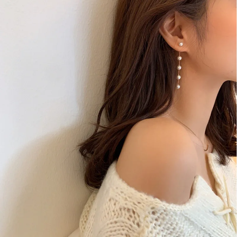 Long Pearl Tassel Earrings South Korea Dongdaemun Simple Fashion Cold Wind 925 Silver Needle Ear Line Female Earrings
Long Pearl Tassel Earrings South Korea Dongdaemun Simple Fashion Cold Wind 925 Silver Needle Ear Line Female Earrings