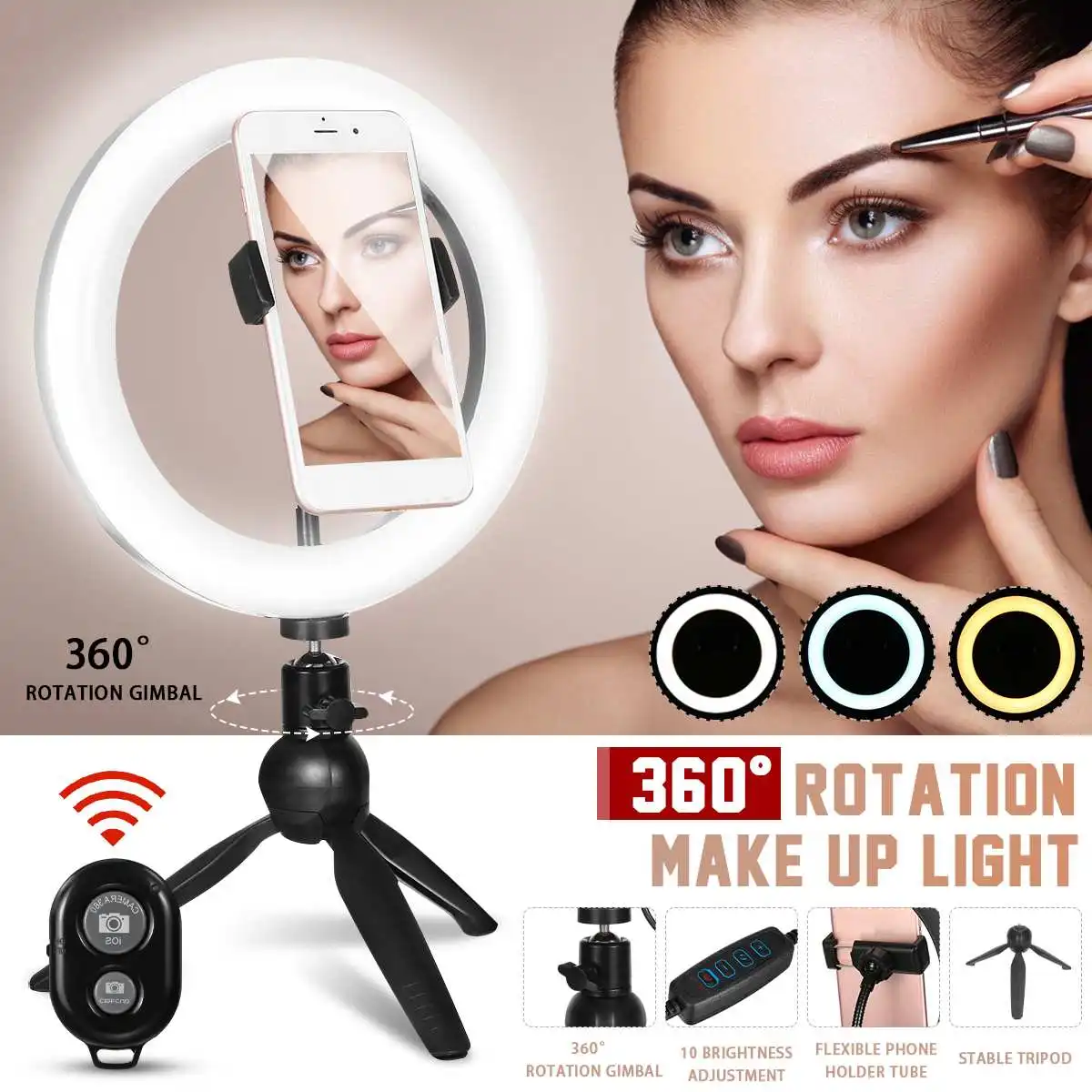 LED Selfie Ring Light 12 Inch Circle Fill Light Dimmable With Mobile Holder Support Tripod Photography Lamp For Video Makeup
LED Selfie Ring Light 12 Inch Circle Fill Light Dimmable With Mobile Holder Support Tripod Photography Lamp For Video Makeup