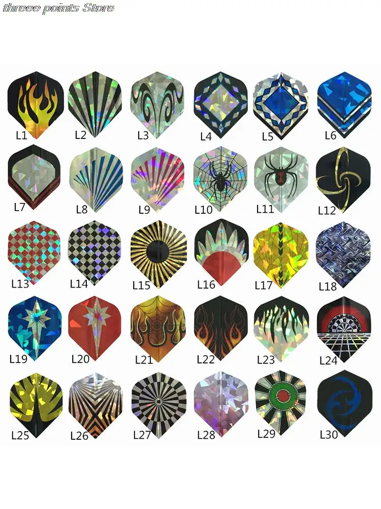Wholesale 30PCS Dart Flights Multiple Styles Colorful PET Reflective Laser Darts Feather Leaves Accessories
Wholesale 30PCS Dart Flights Multiple Styles Colorful PET Reflective Laser Darts Feather Leaves Accessories