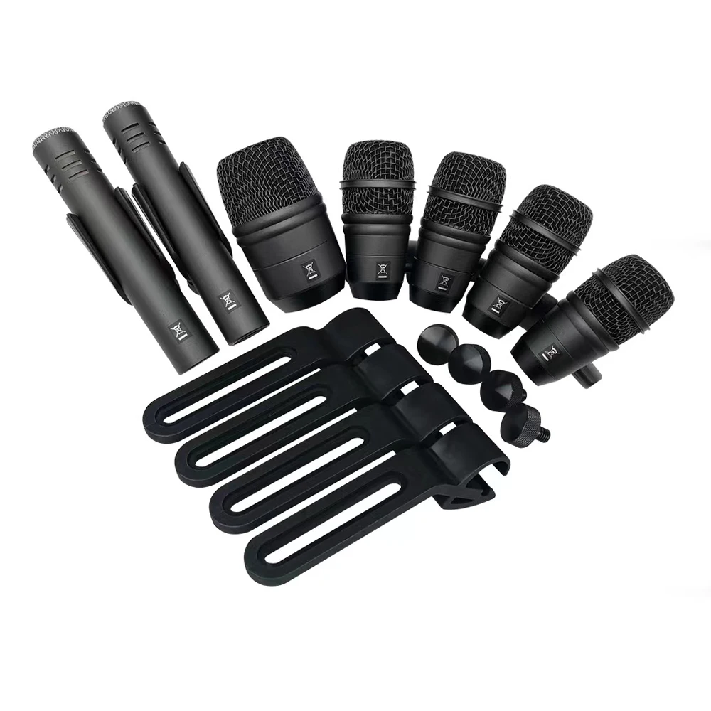 7 Pieces drum microphone set professional Condenser drum mics for stage performance
7 Pieces drum microphone set professional Condenser drum mics for stage performance