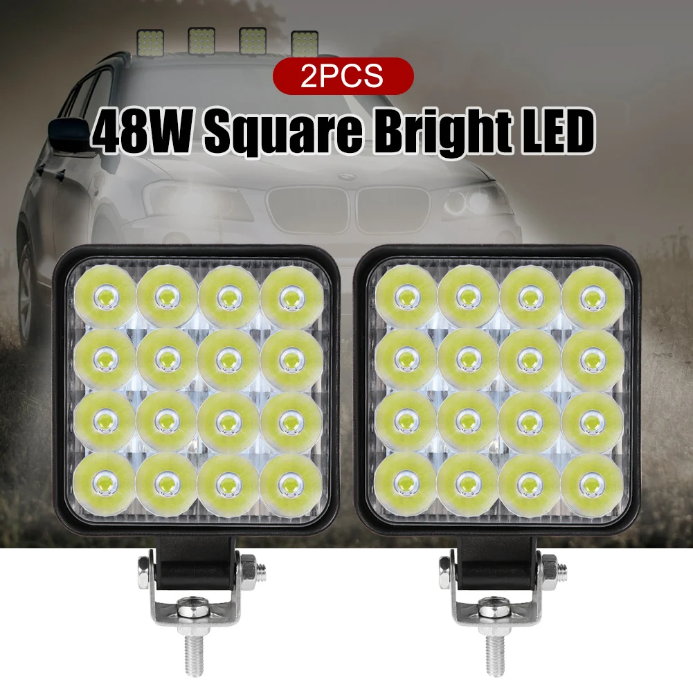 2Pcs 48W Car Work Lights Super Bright LED Spotlight for Car Motorcycle SUV Boat Spotlight Work Light for Car Repairing Camping
2Pcs 48W Car Work Lights Super Bright LED Spotlight for Car Motorcycle SUV Boat Spotlight Work Light for Car Repairing Camping