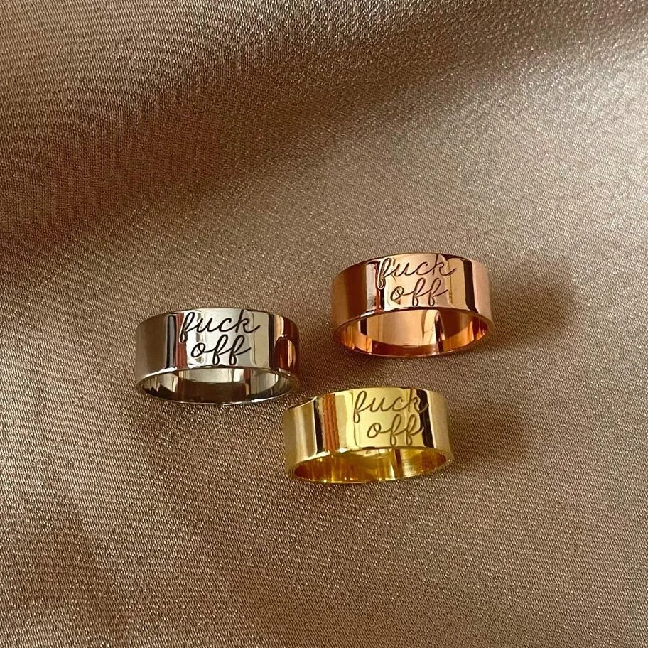 New Personality Fashion Stainless Steel Swearing Metal Rings for Women Prom Party Stage Show Jewelry Sisters Gifts Size 7 8 9 
New Personality Fashion Stainless Steel Swearing Metal Rings for Women Prom Party Stage Show Jewelry Sisters Gifts Size 7 8 9