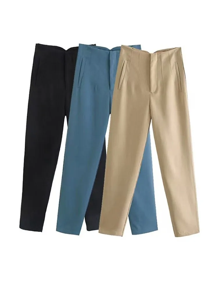 Huaxiafan Women Chic Fashion With Seam Detail Office Wear Pant Vintage High Waist Zipper Fly Female Ankle Trousers Mujer
Huaxiafan Women Chic Fashion With Seam Detail Office Wear Pant Vintage High Waist Zipper Fly Female Ankle Trousers Mujer