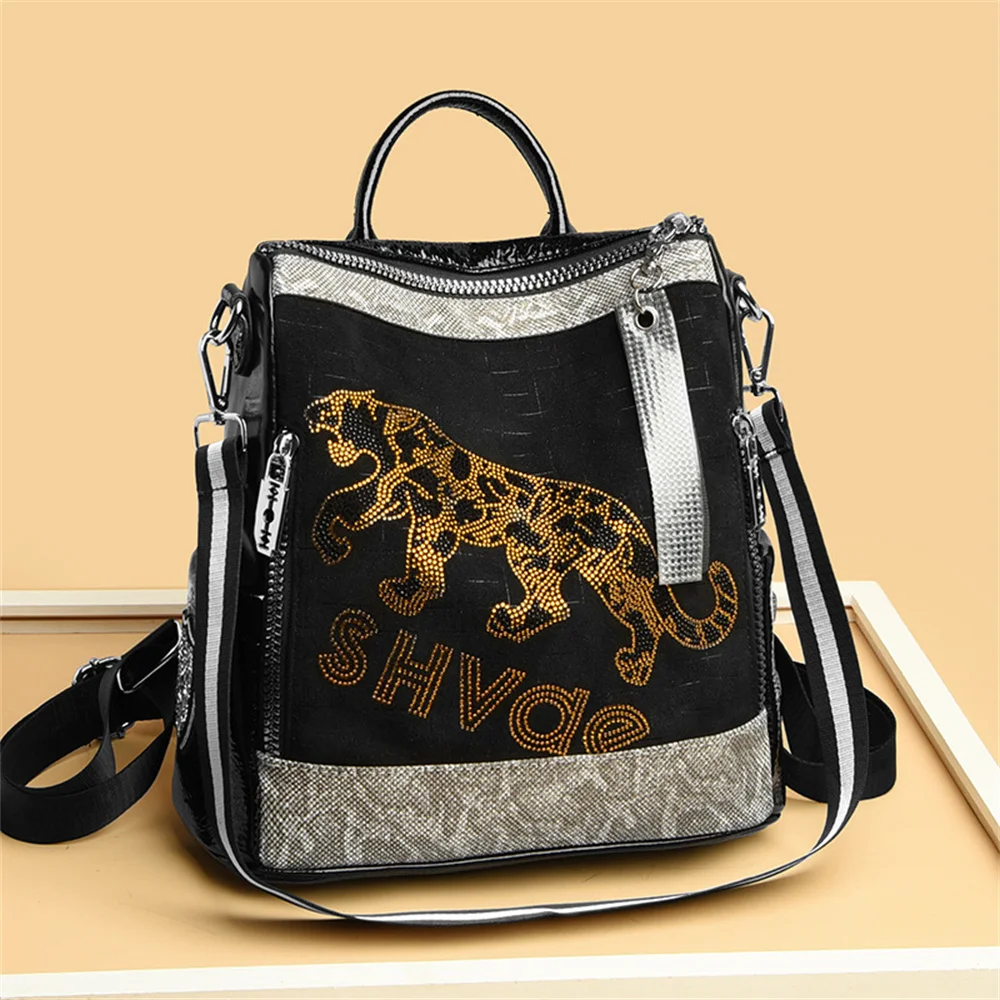 High sense ins fashion cool hot diamond leopard bear backpack fashion bright leather multifunctional women's shoulder bag
High sense ins fashion cool hot diamond leopard bear backpack fashion bright leather multifunctional women's shoulder bag
