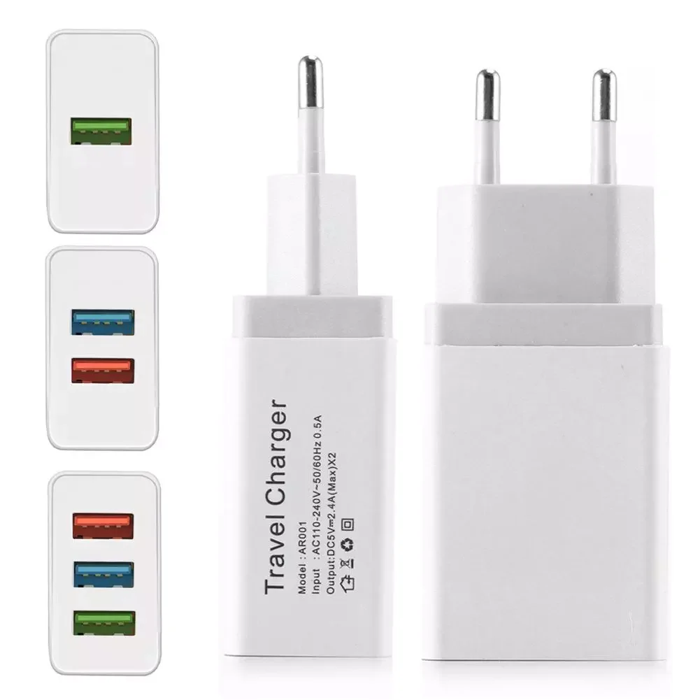 Universal USB Phone Travel Charger Quick Charging Plug with 2.4A Single Double Three Socket USB For US EU
Universal USB Phone Travel Charger Quick Charging Plug with 2.4A Single Double Three Socket USB For US EU