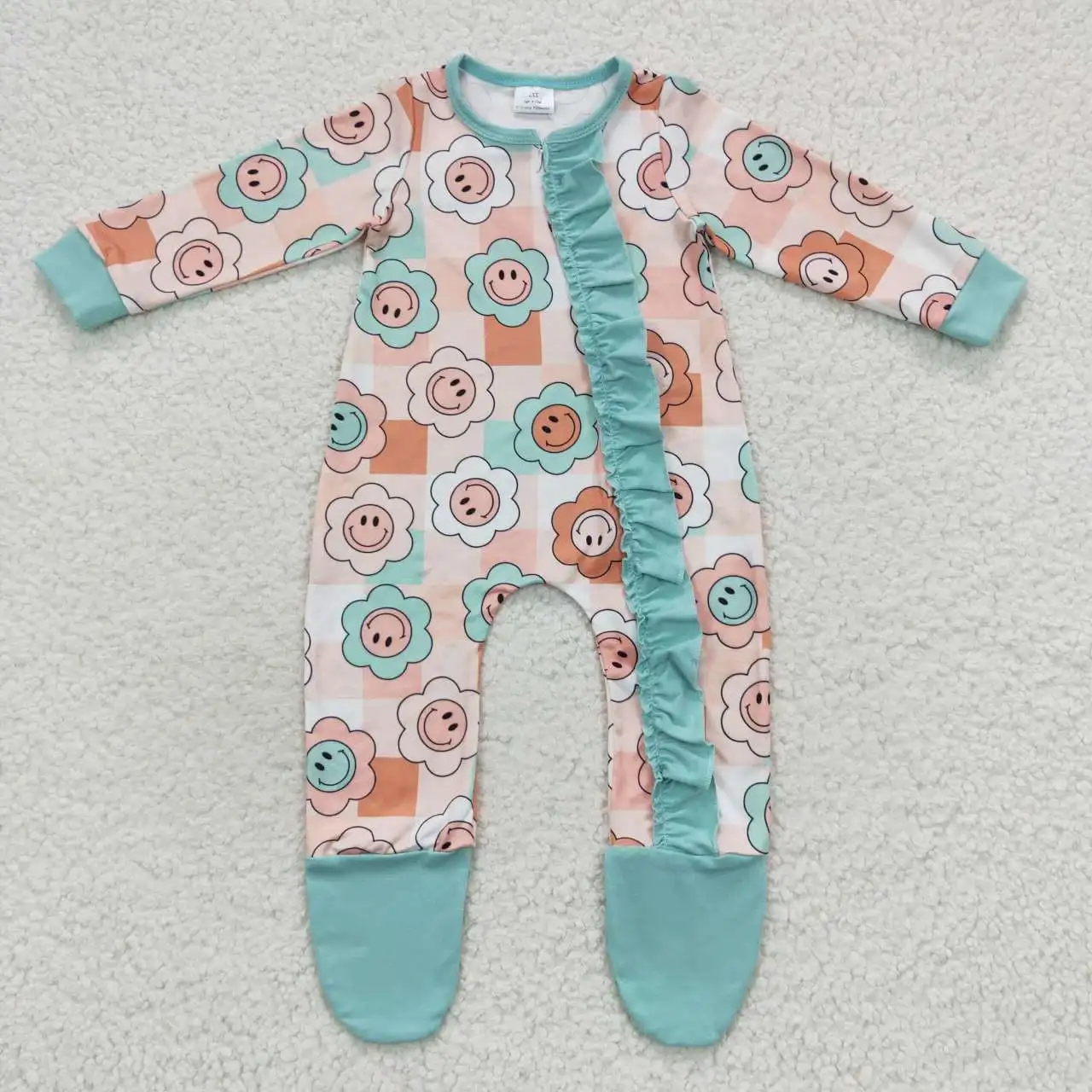 Wholesale Baby Girls Flower Plaid Zip Footie Kids Children Clothes Toddler Floral One-piece Romper Newborn Long Sleeves Jumpsuit
Wholesale Baby Girls Flower Plaid Zip Footie Kids Children Clothes Toddler Floral One-piece Romper Newborn Long Sleeves Jumpsuit