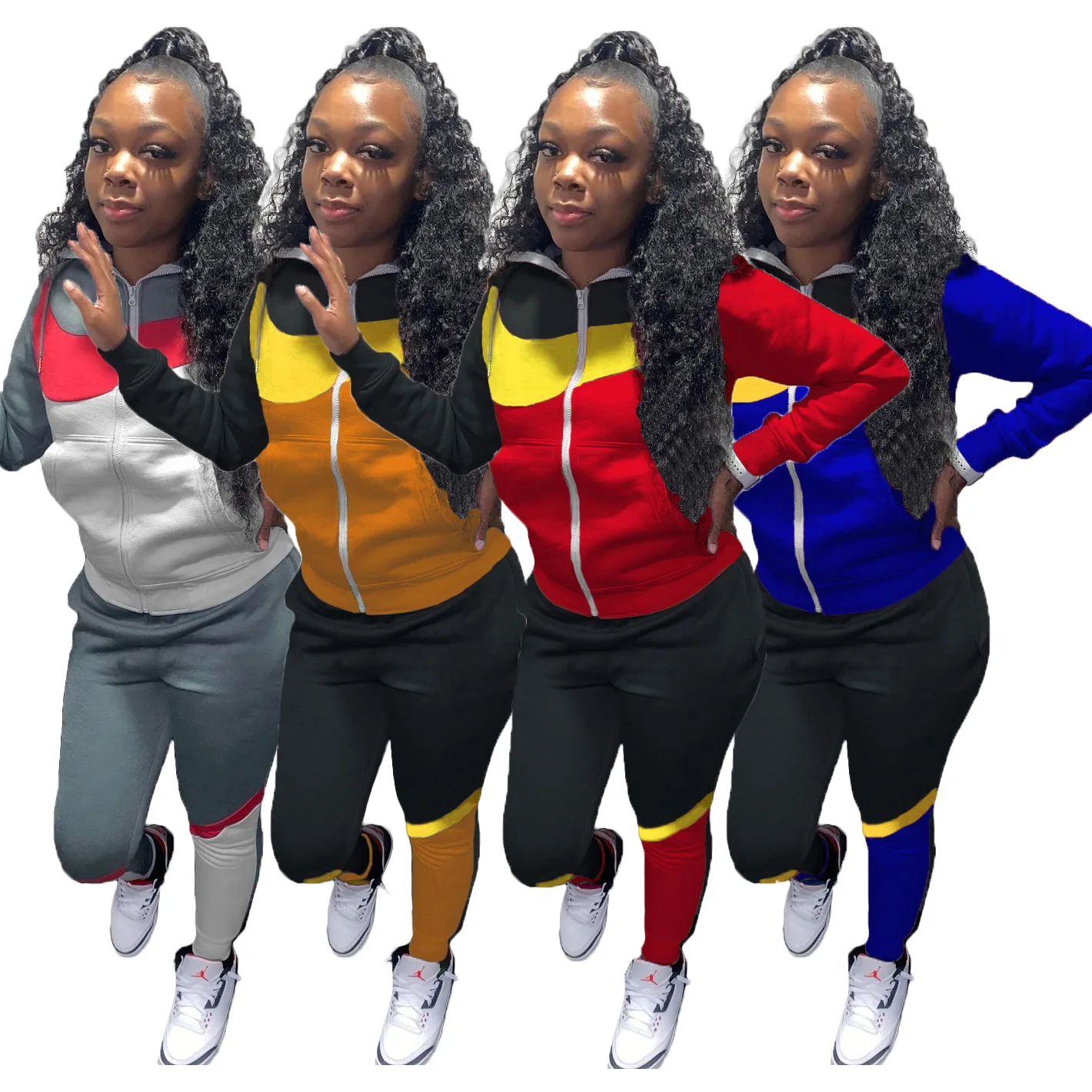 Super Hot Winter Women's Coat 2021 Stitching Contrast Color Hooded Tracksuit Women Two Piece Set Hot Sale Trousers Outfits
Super Hot Winter Women's Coat 2021 Stitching Contrast Color Hooded Tracksuit Women Two Piece Set Hot Sale Trousers Outfits
