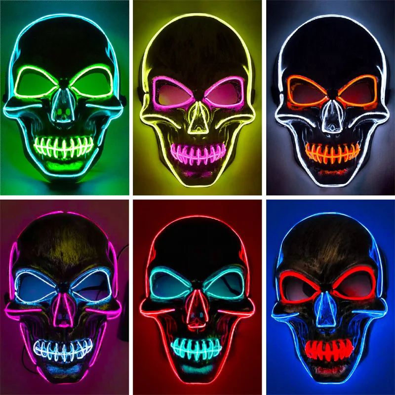 Horror Halloween Skull Mask Glowing in Dark Luminous EL Wire Mask for DJ Cosplay Party Night Club Costumes Neon Mask Scary Props
Horror Halloween Skull Mask Glowing in Dark Luminous EL Wire Mask for DJ Cosplay Party Night Club Costumes Neon Mask Scary Props
