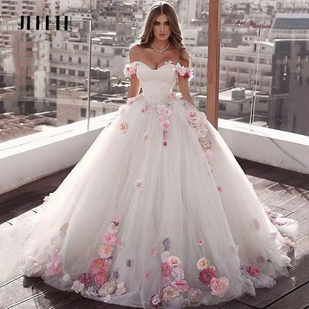 JEHETH 2023 Luxury White Off Shoulder 3D Flowers Prom Dresses Quinceanera Shiny Tulle Ball Gown Sweetheart Vestido De Fiesta
JEHETH 2023 Luxury White Off Shoulder 3D Flowers Prom Dresses Quinceanera Shiny Tulle Ball Gown Sweetheart Vestido De Fiesta