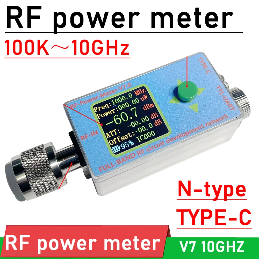 

N-образный 100K-10Ghz V7 RF измеритель мощности TTL программное обеспечение для связи стандарта USB для передачи данных