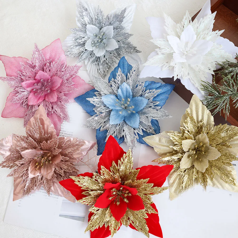 18CM Artificial Christmas Flower Simulation Glitter Xmas Tree Ornaments Accessories Home Party New Year Decor Navidad Gifts
18CM Artificial Christmas Flower Simulation Glitter Xmas Tree Ornaments Accessories Home Party New Year Decor Navidad Gifts