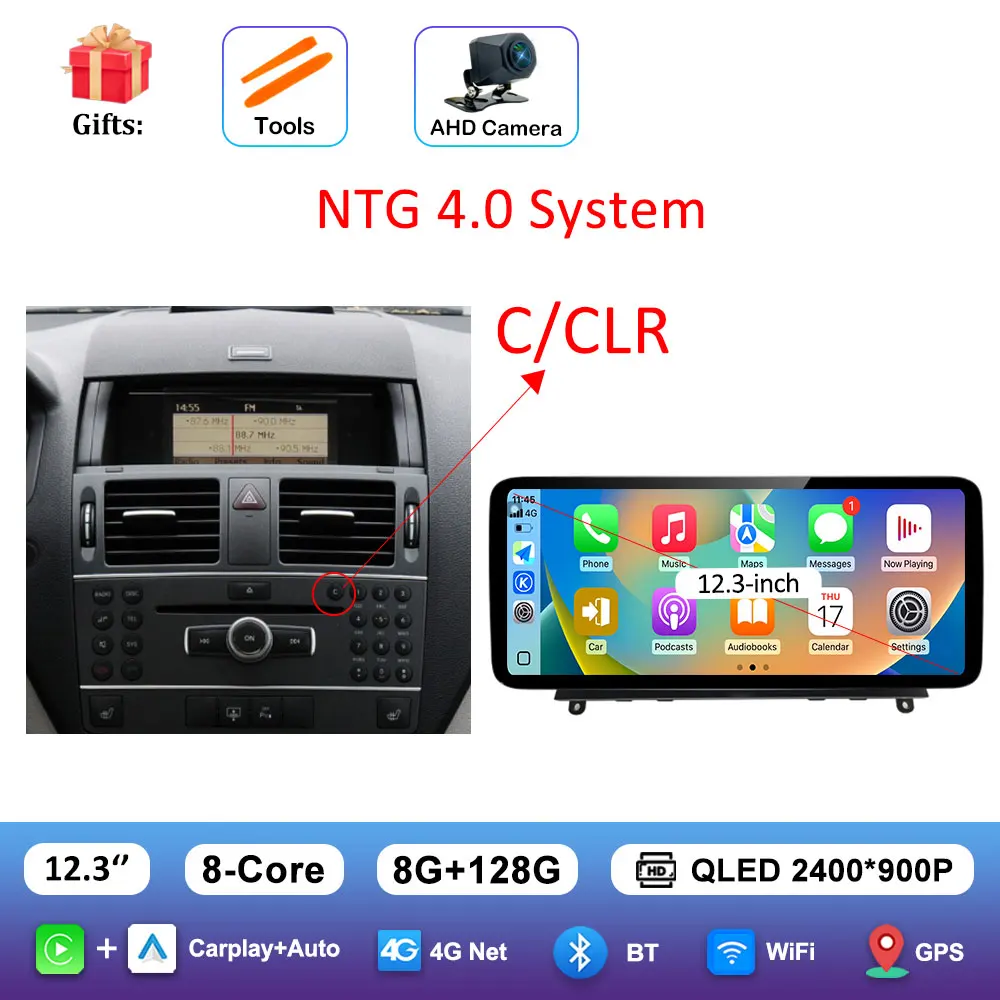 Для BENZ C CALSS W204 2008-2010 Автомобильный мультимедийный видеоплеер Carplay Android System 2.5 D Экран WiFi GPS Navi 4G BT Автоинструменты
Для BENZ C CALSS W204 2008-2010 Автомобильный мультимедийный видеоплеер Carplay Android System 2.5 D Экран WiFi GPS Navi 4G BT Автоинструменты