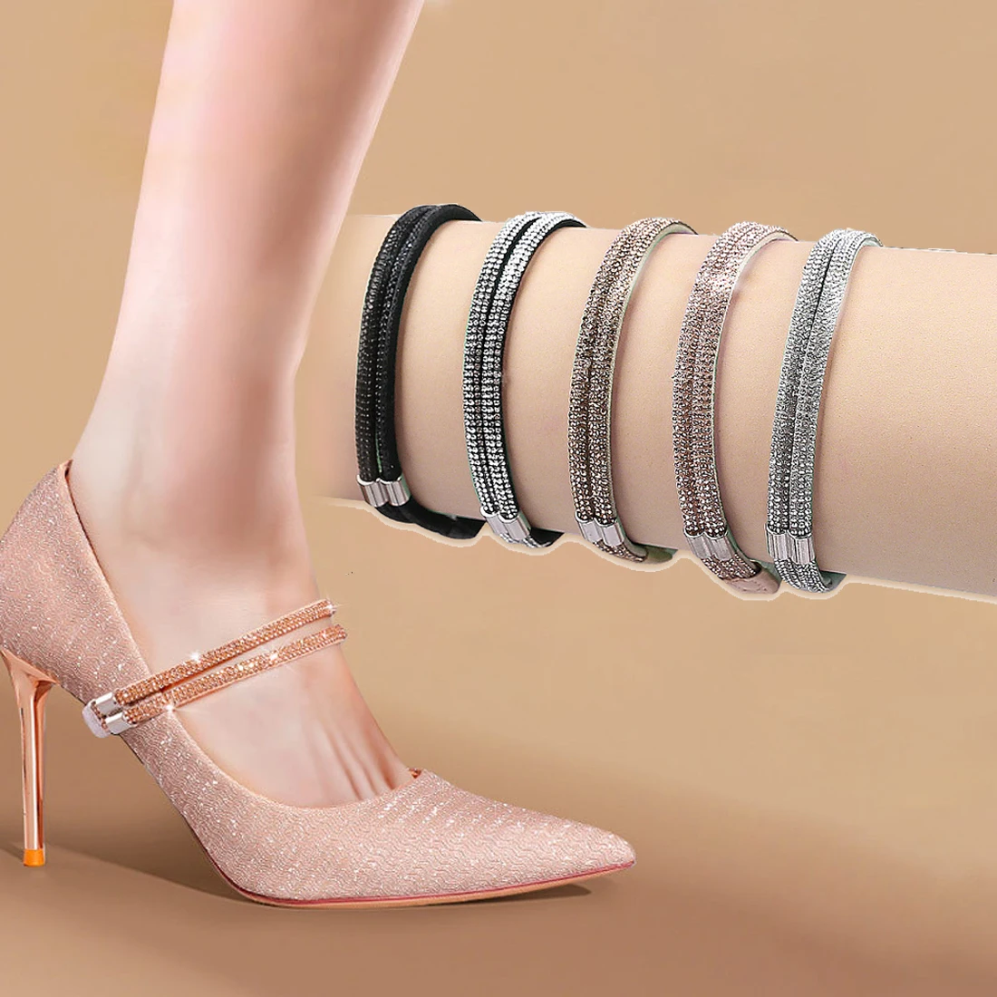 Adjustable Rhinestone Shoes Straps Women Shoelaces Ankle Tie Strap Band For Locking High Heels Women Beauty Shoes Accessorie
Adjustable Rhinestone Shoes Straps Women Shoelaces Ankle Tie Strap Band For Locking High Heels Women Beauty Shoes Accessorie