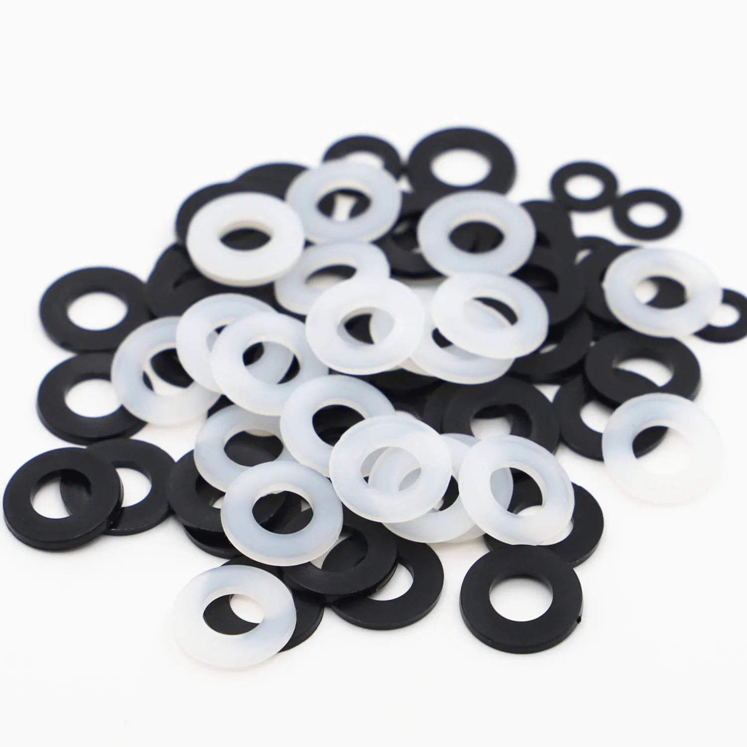 

50/100 x M2 M2.5 M3 M4 M5 M6 M8 M10 M12 White Black Plastic Nylon Flat Washer Plane Spacer Insulation Gasket Ring For Screw Bolt