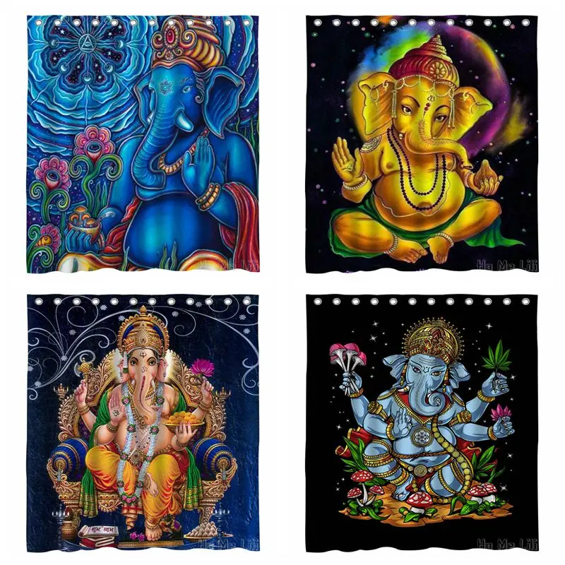 

Lord Ganesha Unique Psychedelic Lotus Of The Hindu God Series By Ho Me Lili Shower Curtain Waterproof Bathroom Decor