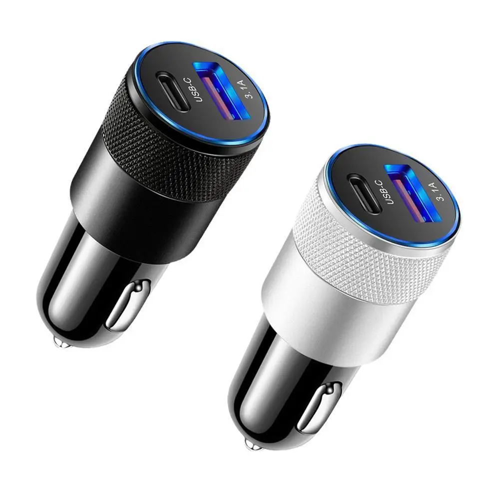 USB Quick Car Charger 12W 3.1A Type C PD Fast Charging Aluminum Alloy Mobile Phone Car Charger For IPhone 13 X Xiaomi Samsung
USB Quick Car Charger 12W 3.1A Type C PD Fast Charging Aluminum Alloy Mobile Phone Car Charger For IPhone 13 X Xiaomi Samsung