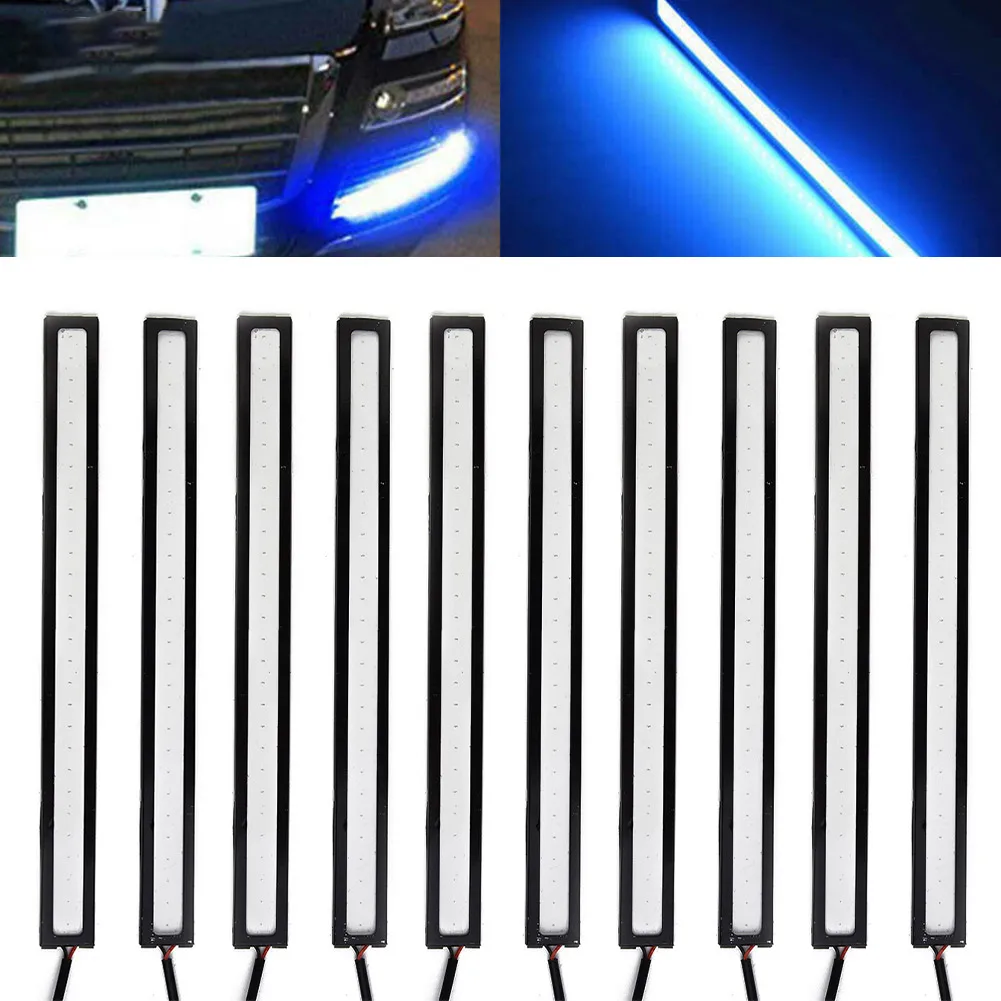 10pcs Super Bright 17CM LED COB Fog Bulb Car DRL LED Strip Daytime Running Light Bar 12V 10000K Auto Interior Styling Lamp Blue
10pcs Super Bright 17CM LED COB Fog Bulb Car DRL LED Strip Daytime Running Light Bar 12V 10000K Auto Interior Styling Lamp Blue