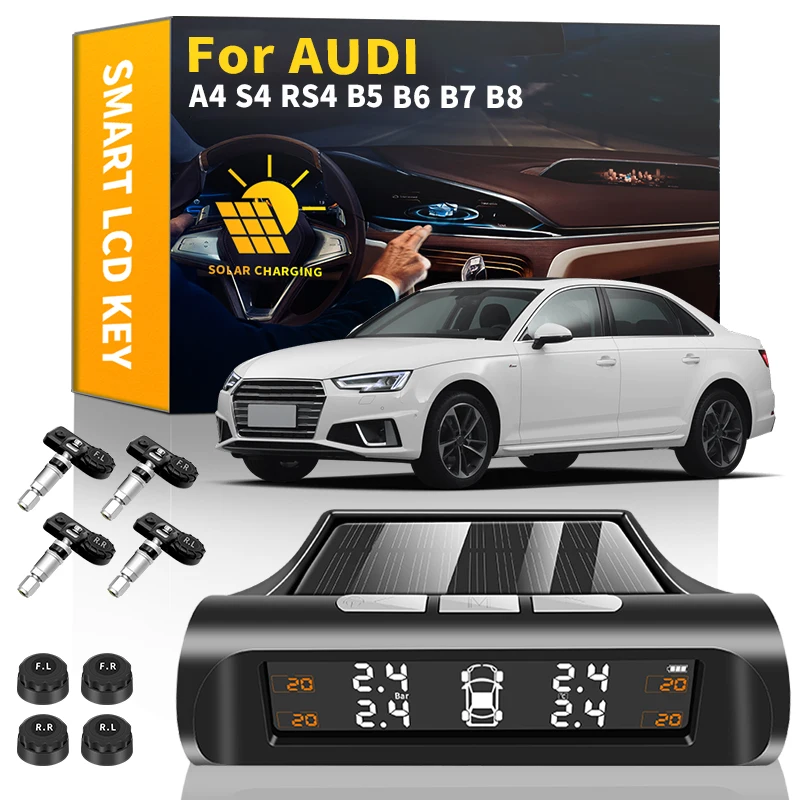 Car Accessories Solar TPMS Tyre Pressure Monitoring System External Sensors Digital LCD Display For Audi A4 S4 RS4 B5 B6 B7 B8
Car Accessories Solar TPMS Tyre Pressure Monitoring System External Sensors Digital LCD Display For Audi A4 S4 RS4 B5 B6 B7 B8