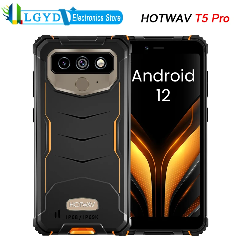 

HOTWAV T5 Pro Rugged Phone Waterproof 7500mAh 4GB RAM 32GB ROM 6.0 inch Android 12 MTK6761 Quad Core Fingerprint ID 4G LTE