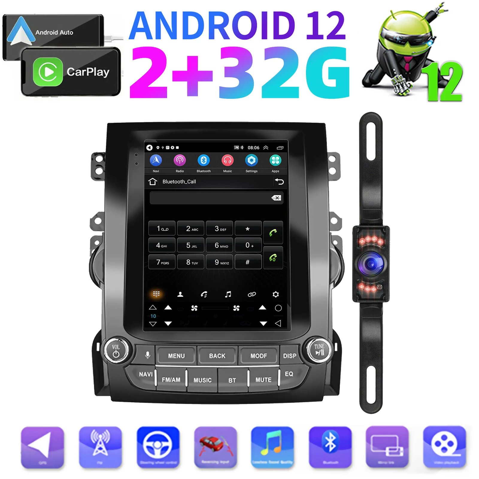 Для Chevrolet Malibu 2013-2015 32 ГБ Android 11 автомобильное стерео радио GPS Carplay DSP с Carplay + длинный номерной знак
Для Chevrolet Malibu 2013-2015 32 ГБ Android 11 автомобильное стерео радио GPS Carplay DSP с Carplay + длинный номерной знак