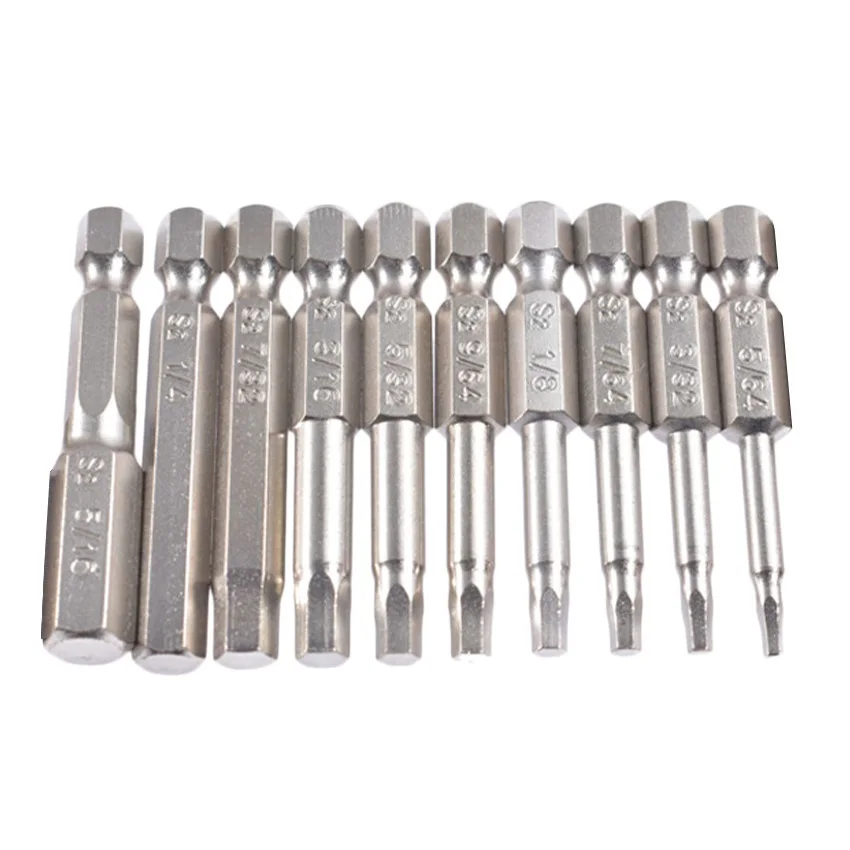 S2 Steel Hexagonal Screwdriver Bits 5/64—5/16 Inch Electroplating Treatment Rust-proof Bits For Manual/electric Screwdrivers
S2 Steel Hexagonal Screwdriver Bits 5/64—5/16 Inch Electroplating Treatment Rust-proof Bits For Manual/electric Screwdrivers