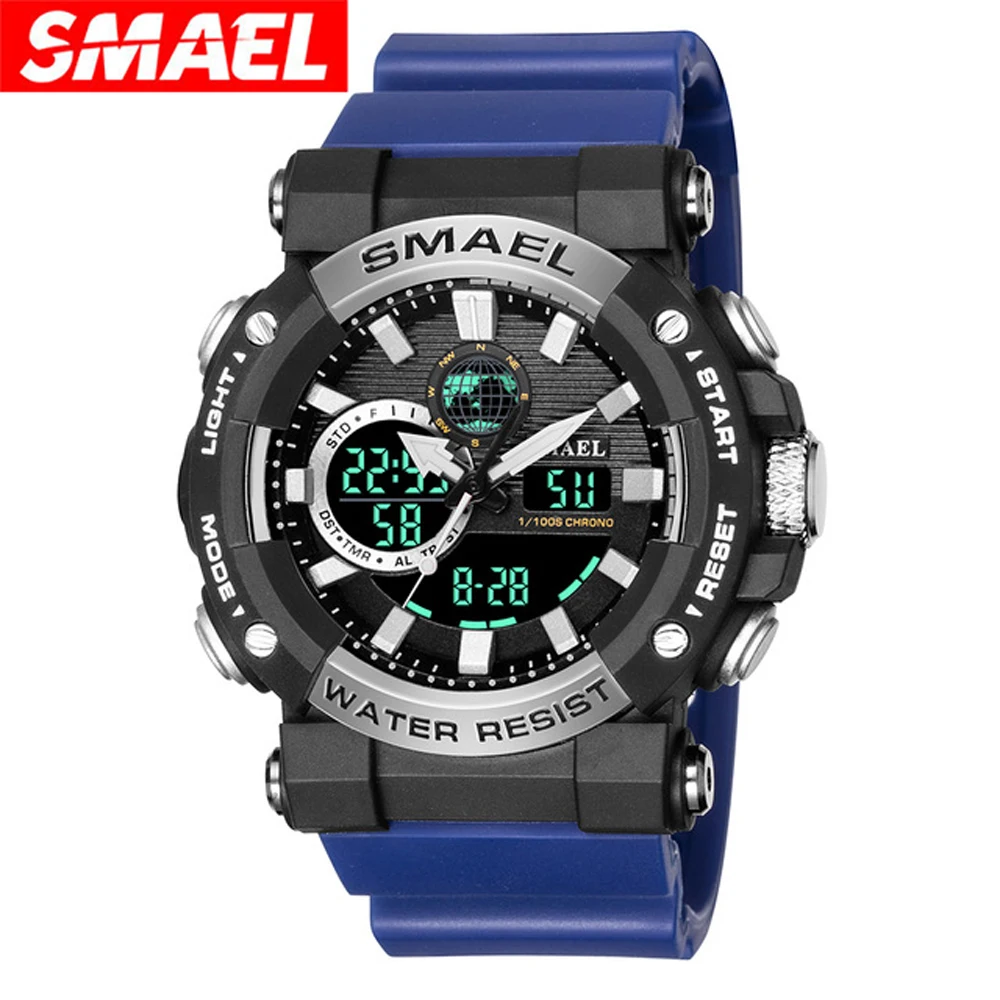 SMAEL 8048 Man TOP Luxury Dual Time Display Electronic Alarm Military Stopwatch Back Light Shockproof Leisure Outdoor sport
SMAEL 8048 Man TOP Luxury Dual Time Display Electronic Alarm Military Stopwatch Back Light Shockproof Leisure Outdoor sport