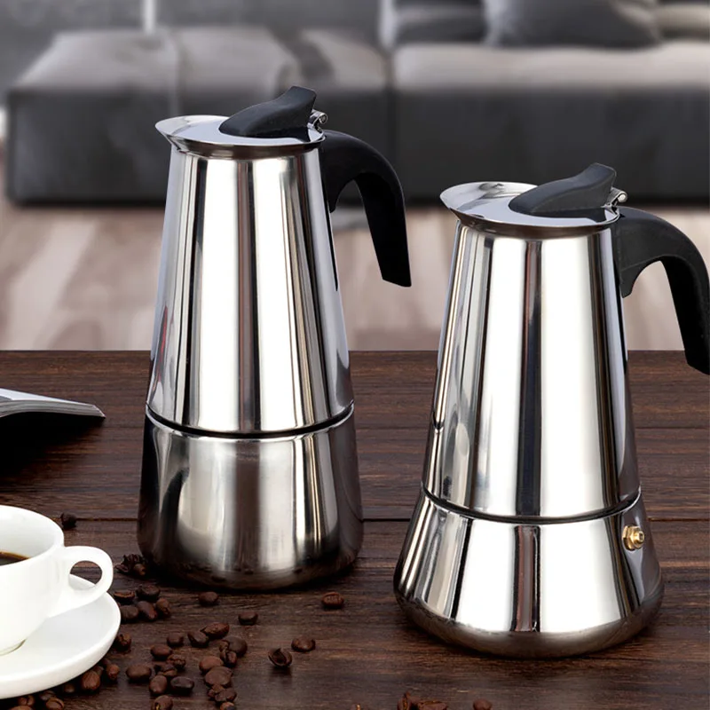 Stainless Steel Coffee Maker Coffee Pot Moka Pot Geyser Coffee Makers Kettle Coffee Brewer Latte Percolator Stove Coffee Tools
Stainless Steel Coffee Maker Coffee Pot Moka Pot Geyser Coffee Makers Kettle Coffee Brewer Latte Percolator Stove Coffee Tools