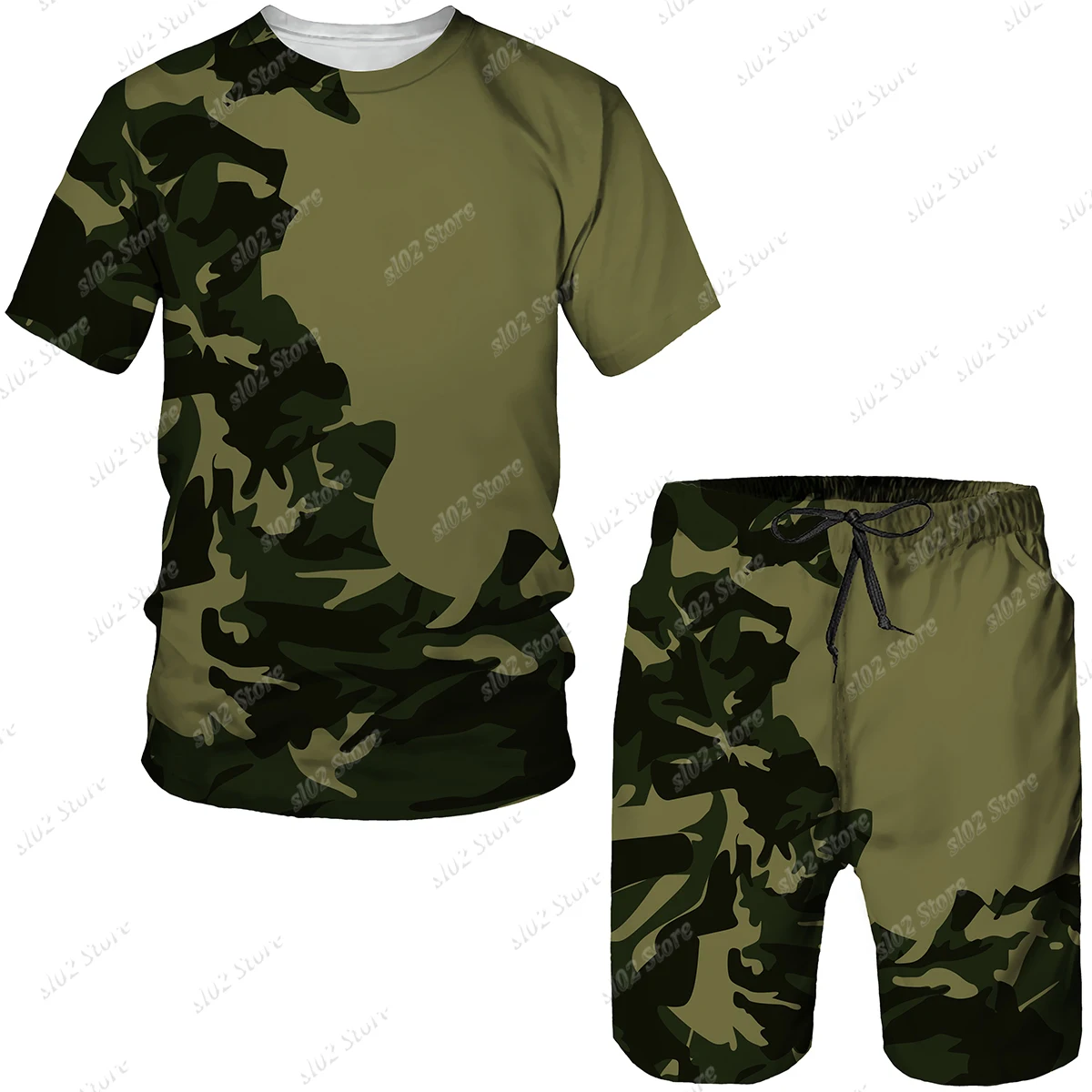 New Summer Camouflage Tees/Shorts/Suits Men's T Shirt Shorts Tracksuit Sport Style Outdoor Camping Hunting Casual Mens Clothes
New Summer Camouflage Tees/Shorts/Suits Men's T Shirt Shorts Tracksuit Sport Style Outdoor Camping Hunting Casual Mens Clothes