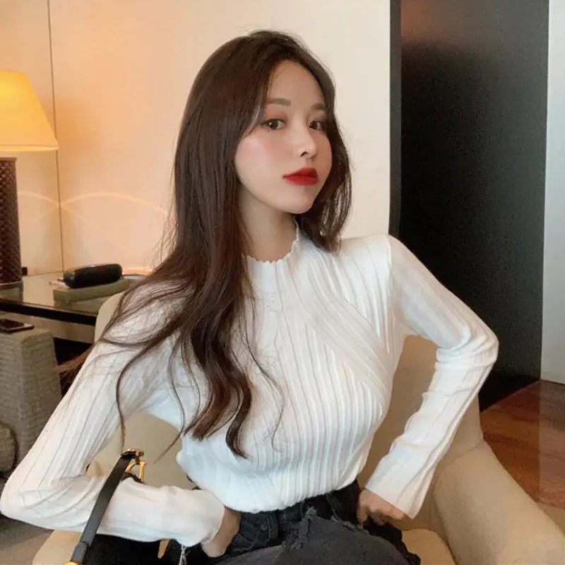 Lucyever Half Turtleneck Sweater for Women Korean Chic Striped Slim Knit Pullovers Ladies Casual Solid Long Sleeve Knitwear Tops
Lucyever Half Turtleneck Sweater for Women Korean Chic Striped Slim Knit Pullovers Ladies Casual Solid Long Sleeve Knitwear Tops