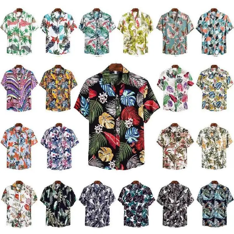 

2022 Summer Men Hawaii Holiday Floral Beach Shirts Men Hawaiian Camicias Casual Wild Shirts Printed Streetwear Blouses Tops