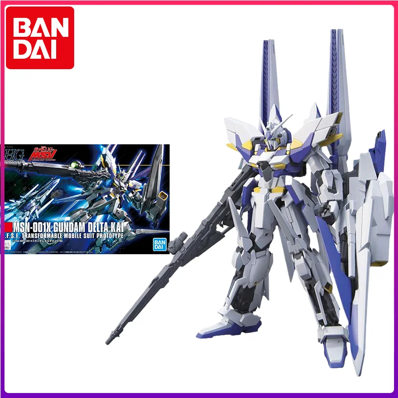 

Bandai Original Gundam Model Kit Anime Figure HGUC1/144 MSN-001X Gundam Delta Kai Action Figures Collectible Toys Gifts for Kids