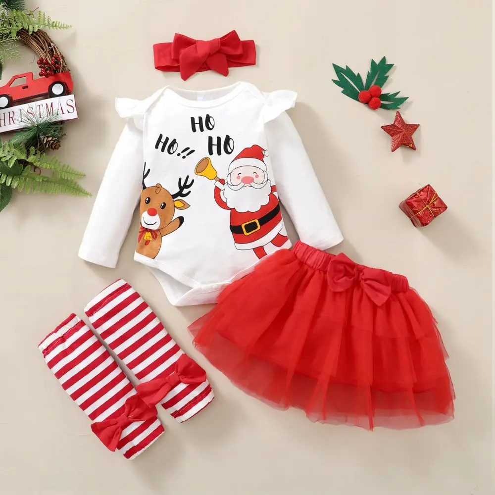 0-18M Baby Girls Christmas Outfits Cartoon Romper+Princess Tutu Skirt+Striped Leg Warmers+Headband New Year Baby Costume 2023
0-18M Baby Girls Christmas Outfits Cartoon Romper+Princess Tutu Skirt+Striped Leg Warmers+Headband New Year Baby Costume 2023